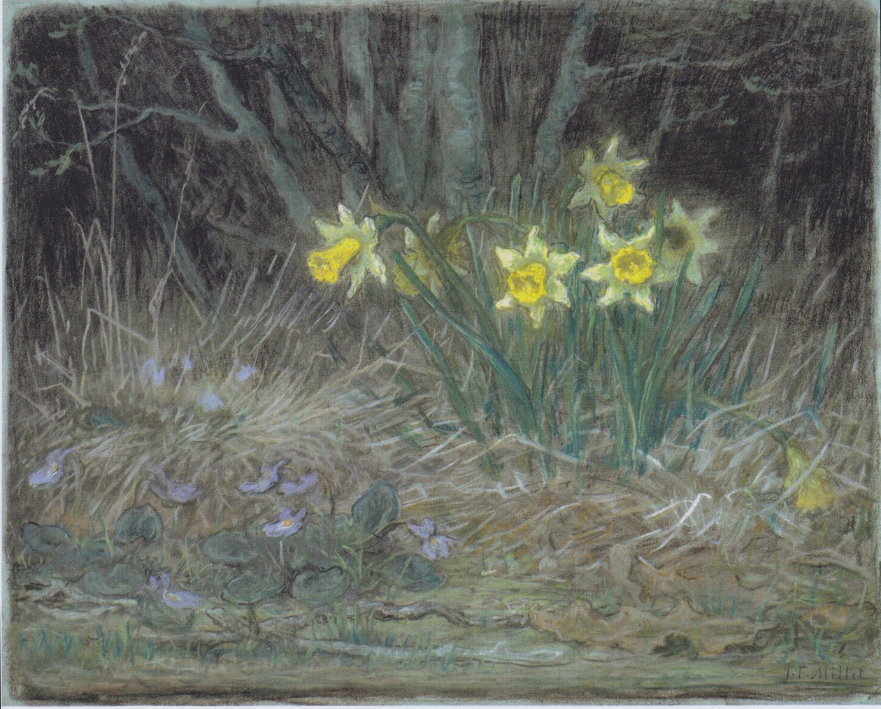Narcisy a fialky od Jean Francois Millet