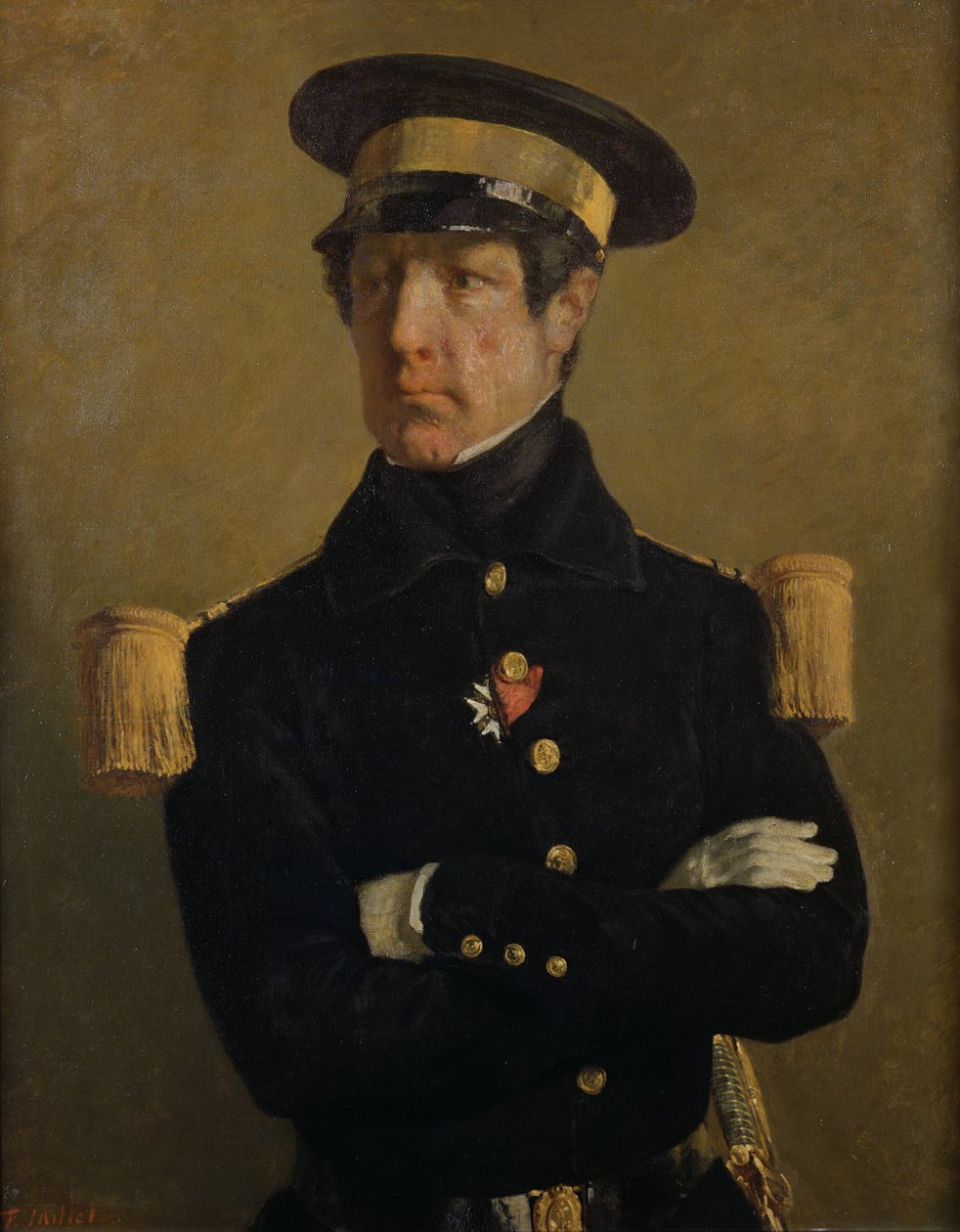 Pierre Claude Aimable Gachot, námořní poručík, c. 1845 od Jean Francois Millet