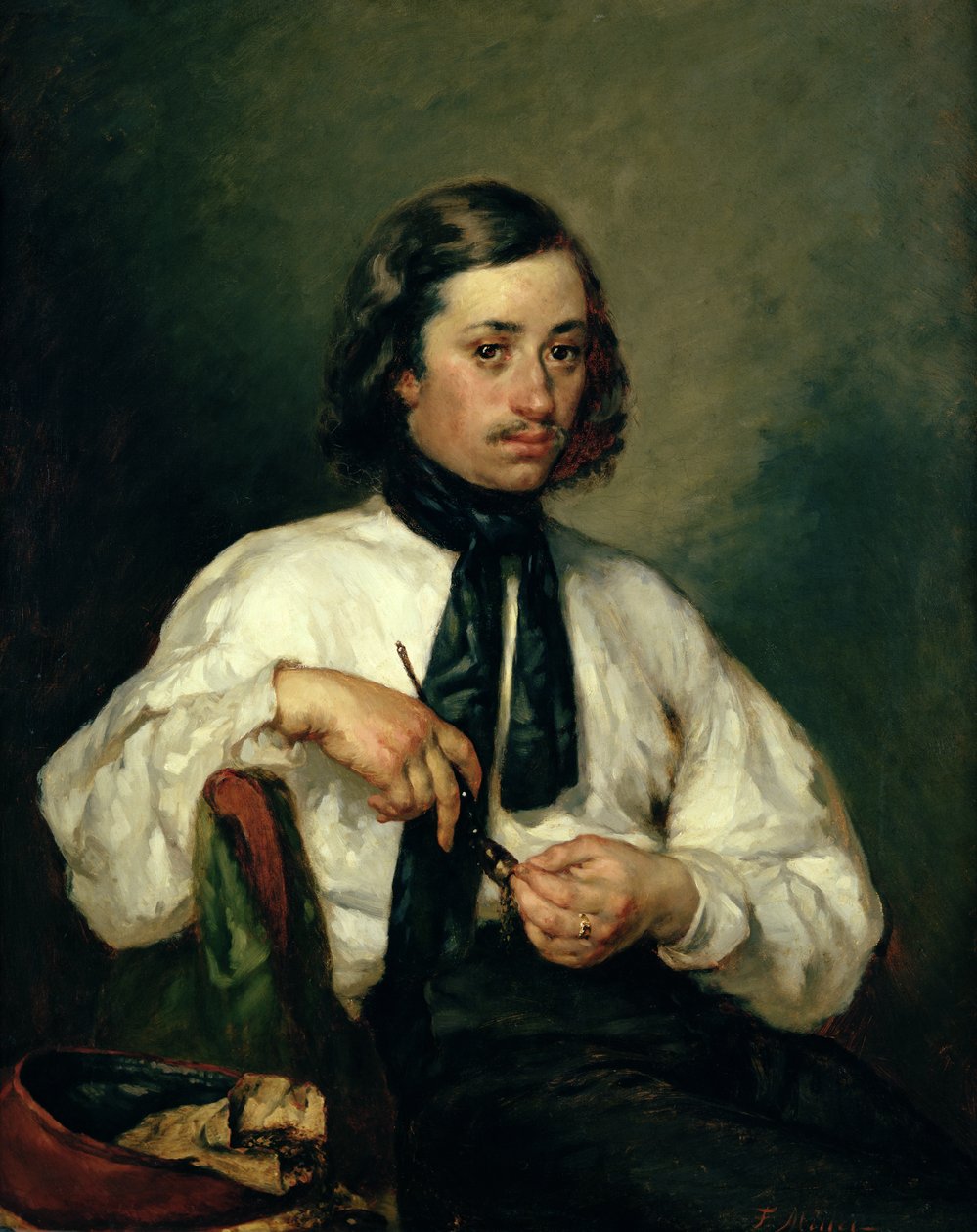 Portrét Armanda Ono, známý jako Muž s dýmkou, 1843 od Jean Francois Millet