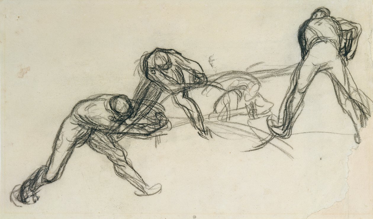 The Pit Sawyers (křída na papíře) od Jean Francois Millet