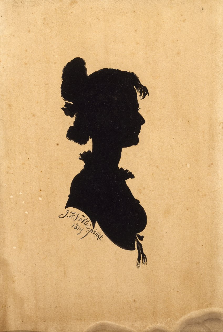 Silueta Madame Olivette Sterne, 1814 (inkoust na papírovém kartonu) od Jean Francois Vallee