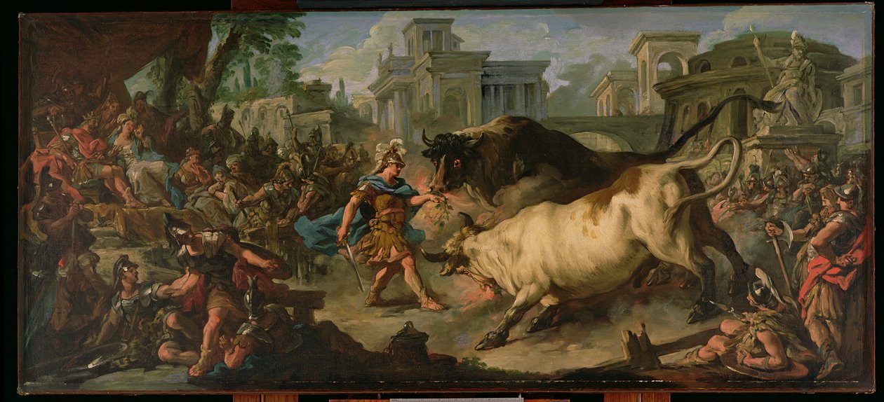 Jason Zkrocení býků z Aeetes, 1742 od Jean François de Troy
