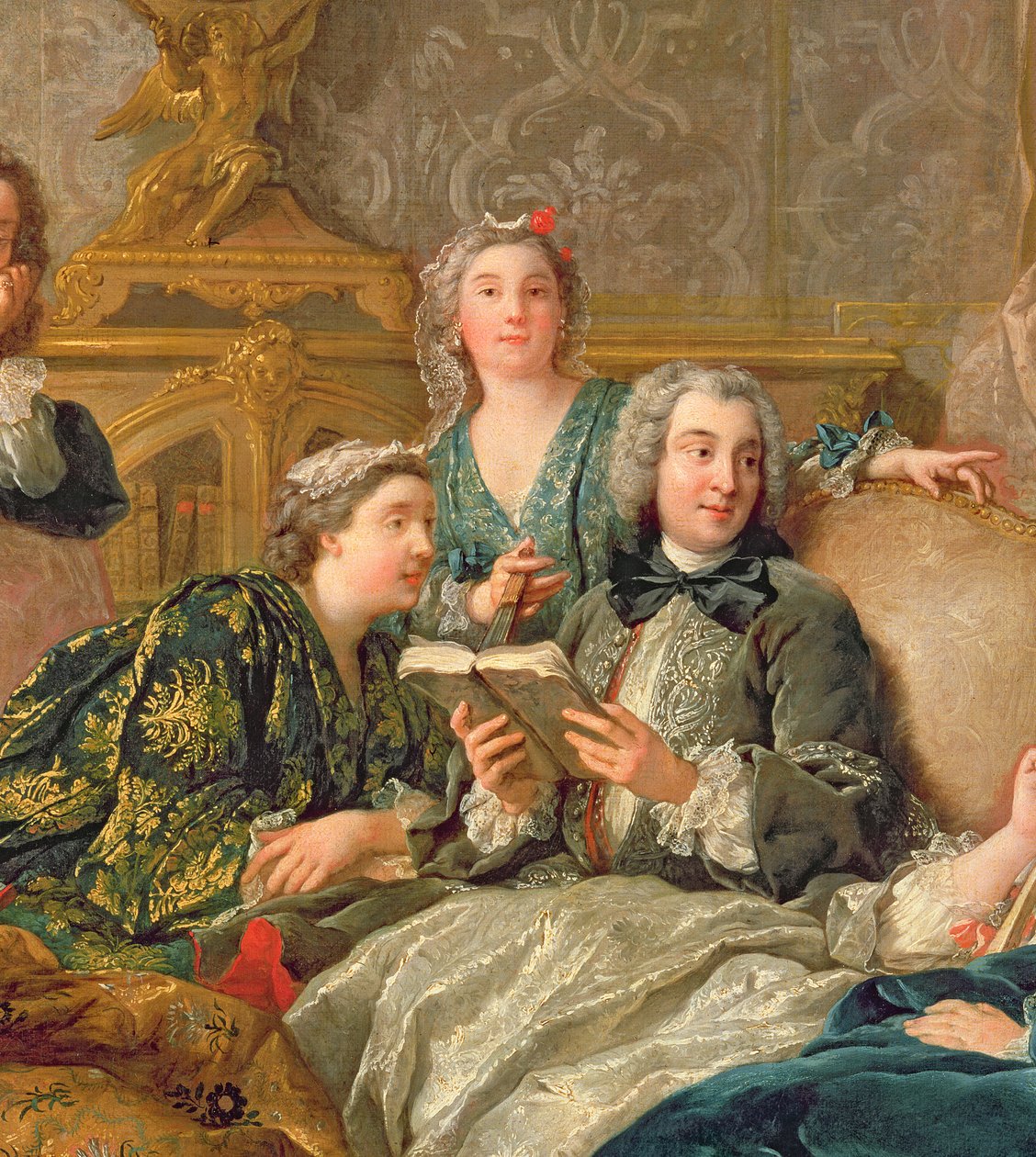 The Reading from Moliere, c.1728 detail of 29516 od Jean François de Troy