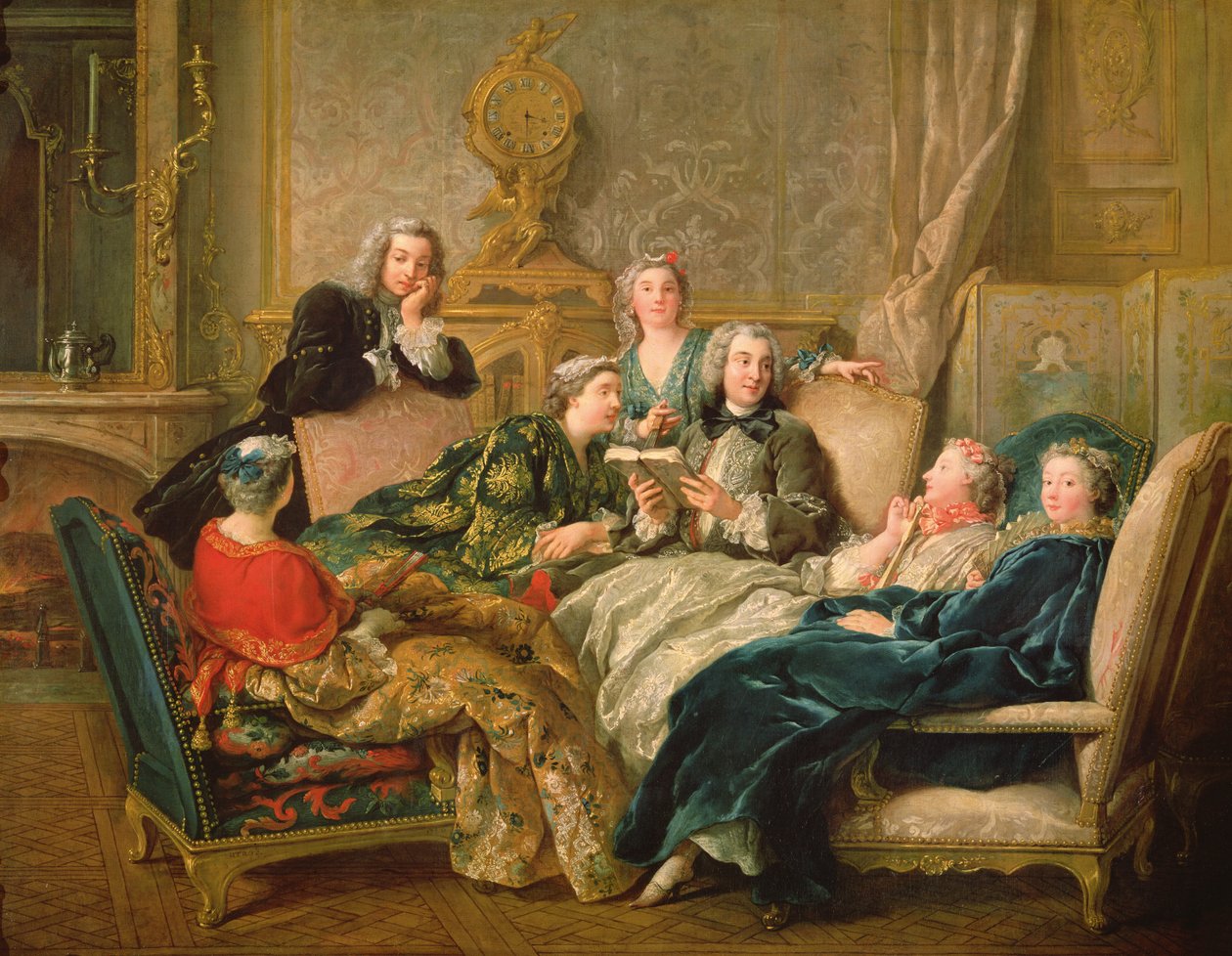 Čtení z Moliera, kolem roku 1730 od Jean François de Troy