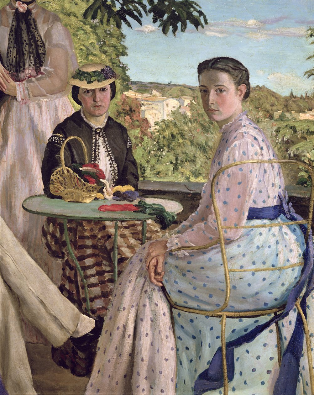 Rodinné setkání, detail dvou žen, 1867 od Jean Frederic Bazille