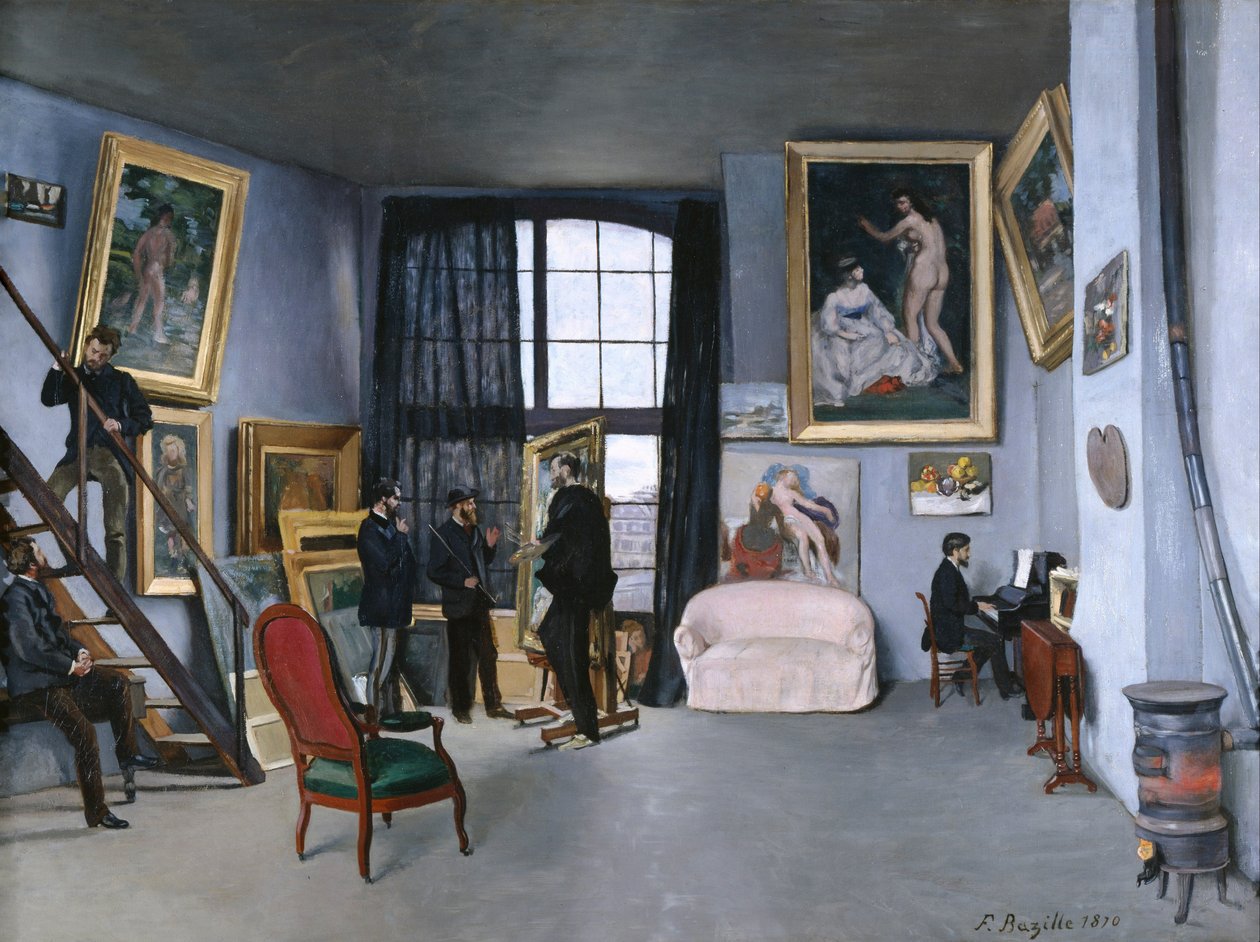Umělcovo studio, 1870 od Jean Frederic Bazille