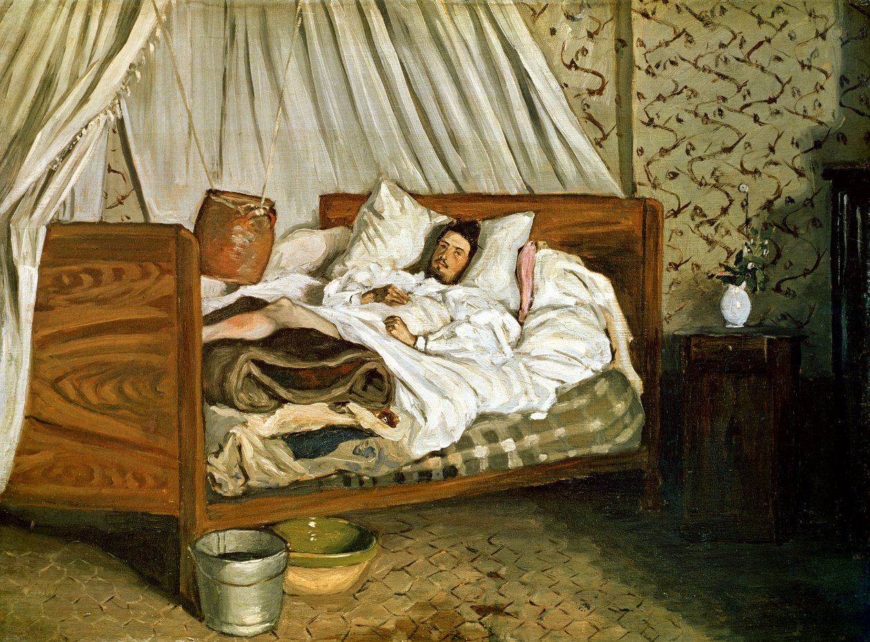 Improvizovaná sanitka, malíř Monet zraněný v Chailly-en-Biere, 1865 od Jean Frederic Bazille