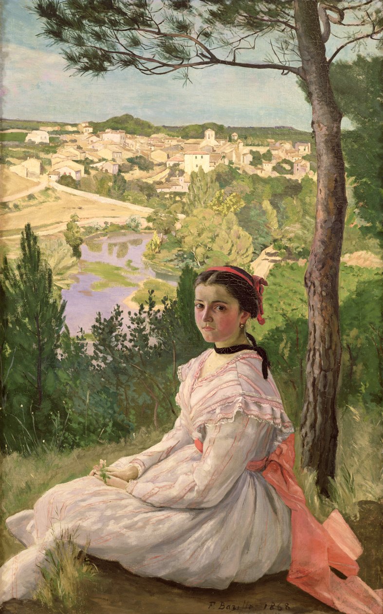 Pohled na vesnici, Castelnau, 1868 od Jean Frederic Bazille