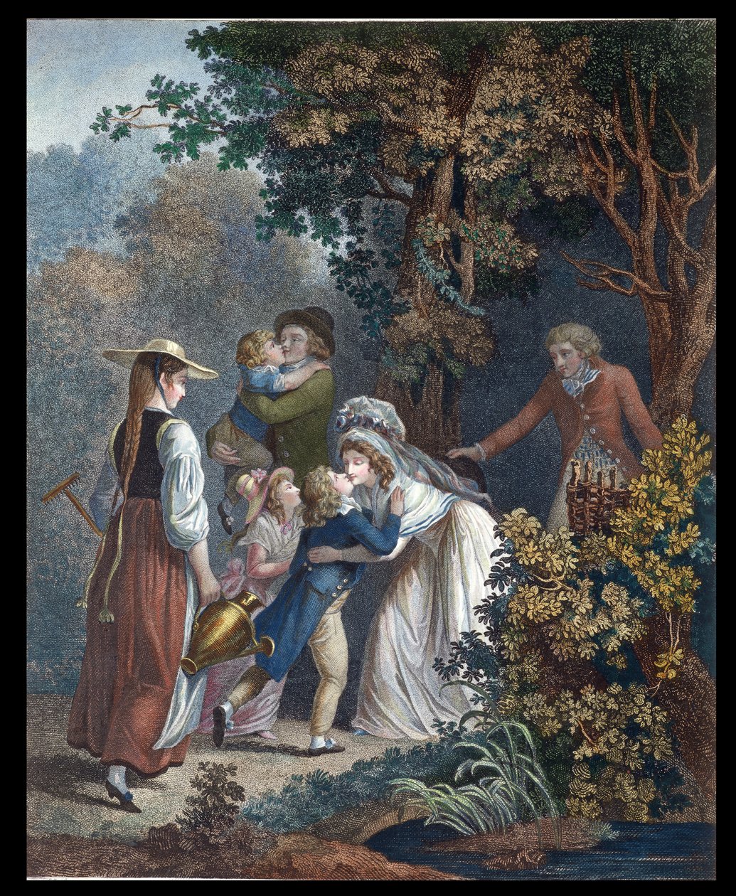Elysium, konec 18. století (barevná rytina) od Jean Frederic Schall