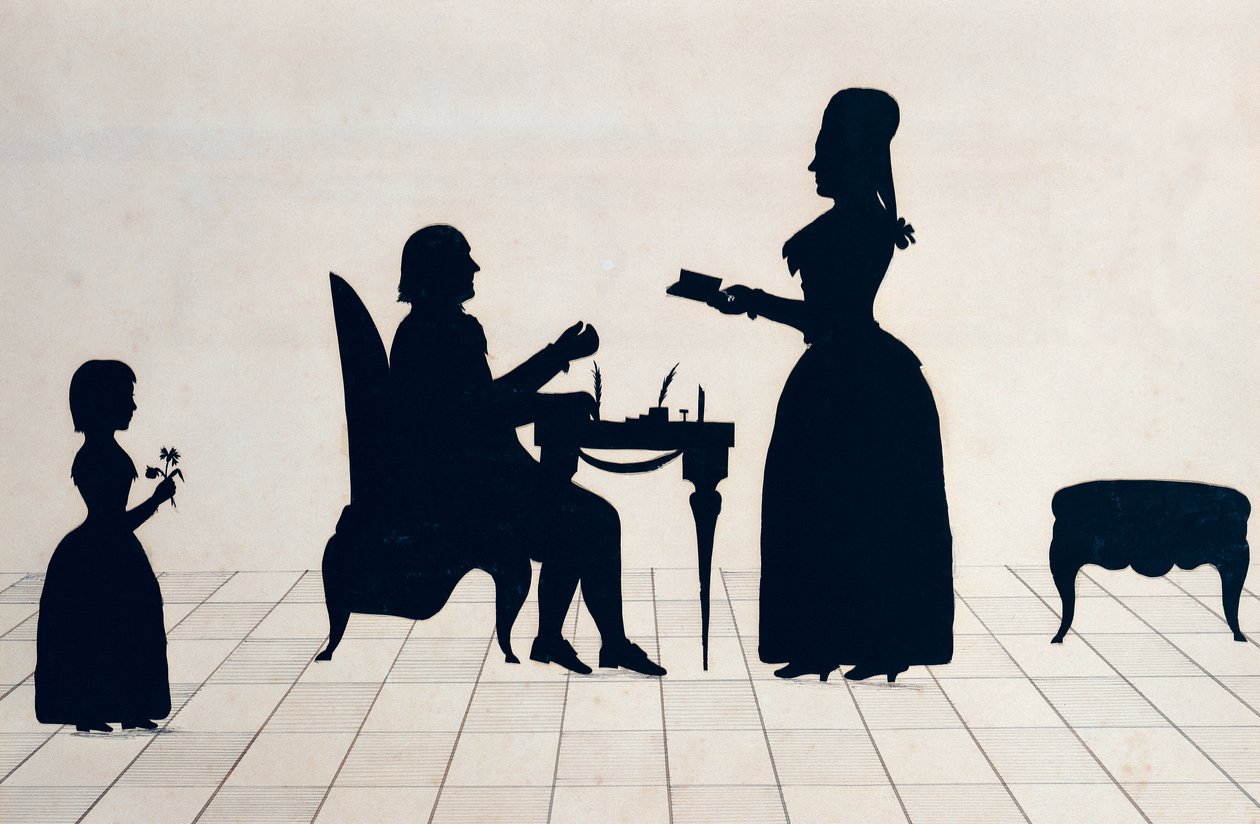 Siluety Monsieur a Madame Roland a jejich dcera, Eudora od Jean Gaspard Lavater