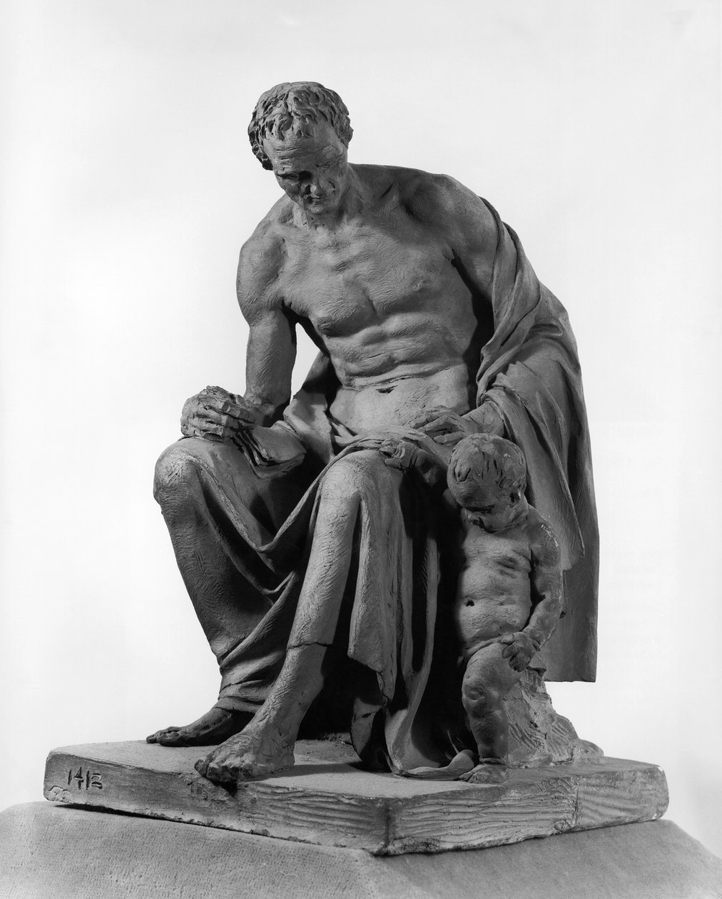 Model pomníku Jeana-Jacquese Rousseaua (1712-78) pojmenovaného podle jednoho z jeho románů „Emile, nebo Vzdělání“ (terakota) od Jean Guillaume Moitte