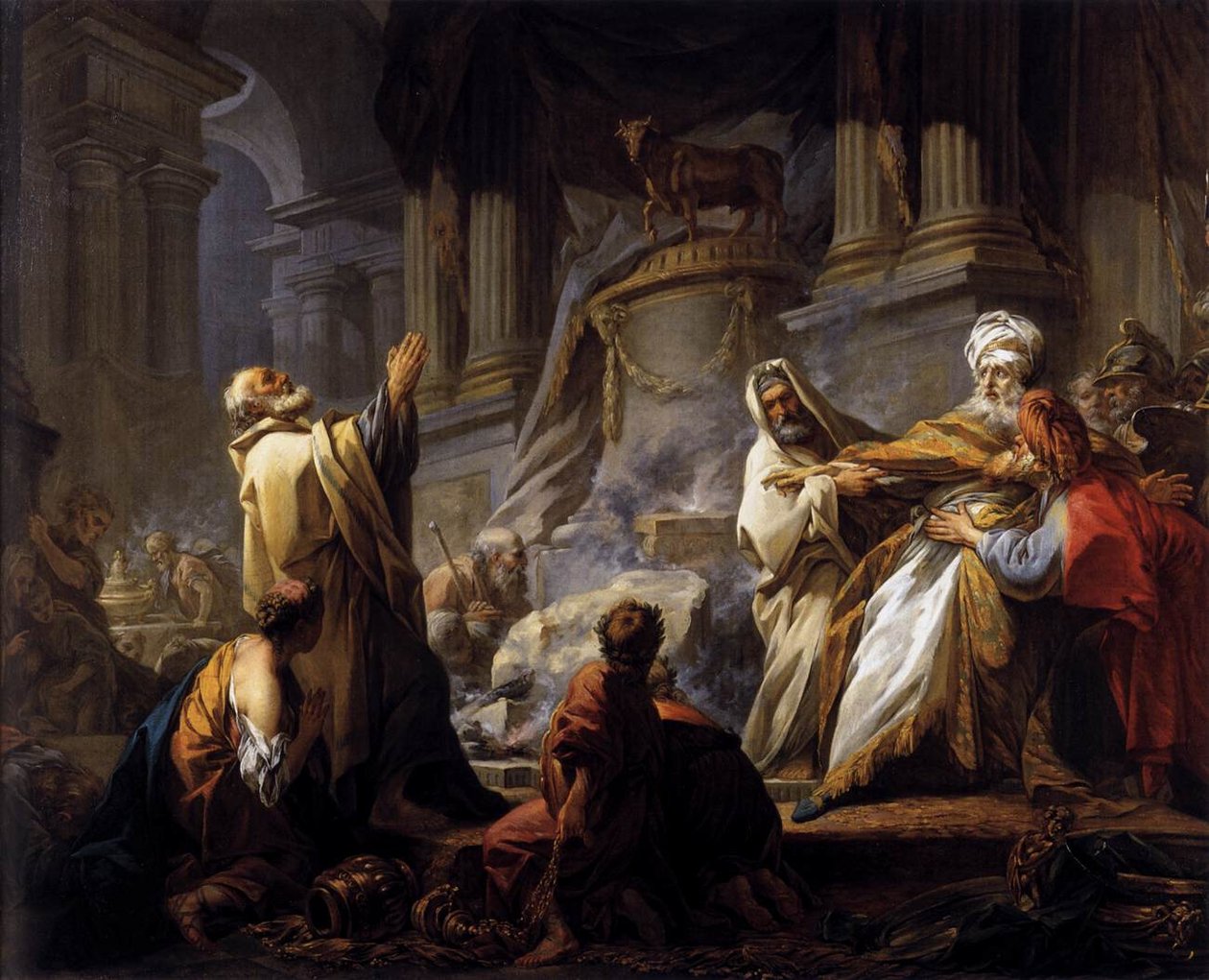 Jeroboam nabízející oběť Idolu od Jean Honore Fragonard
