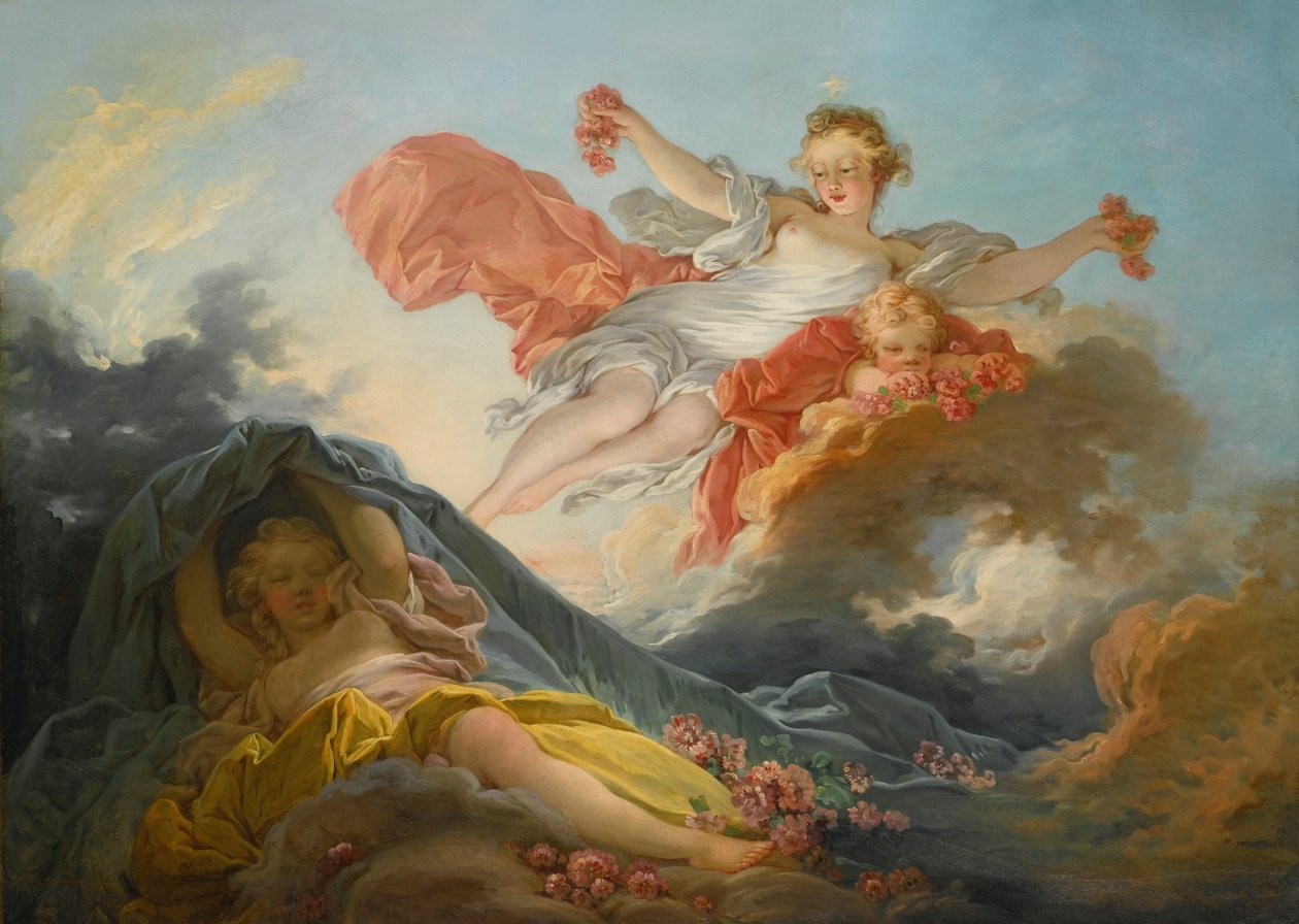 Bohyně Aurora zvítězila nad nocí od Jean Honore Fragonard