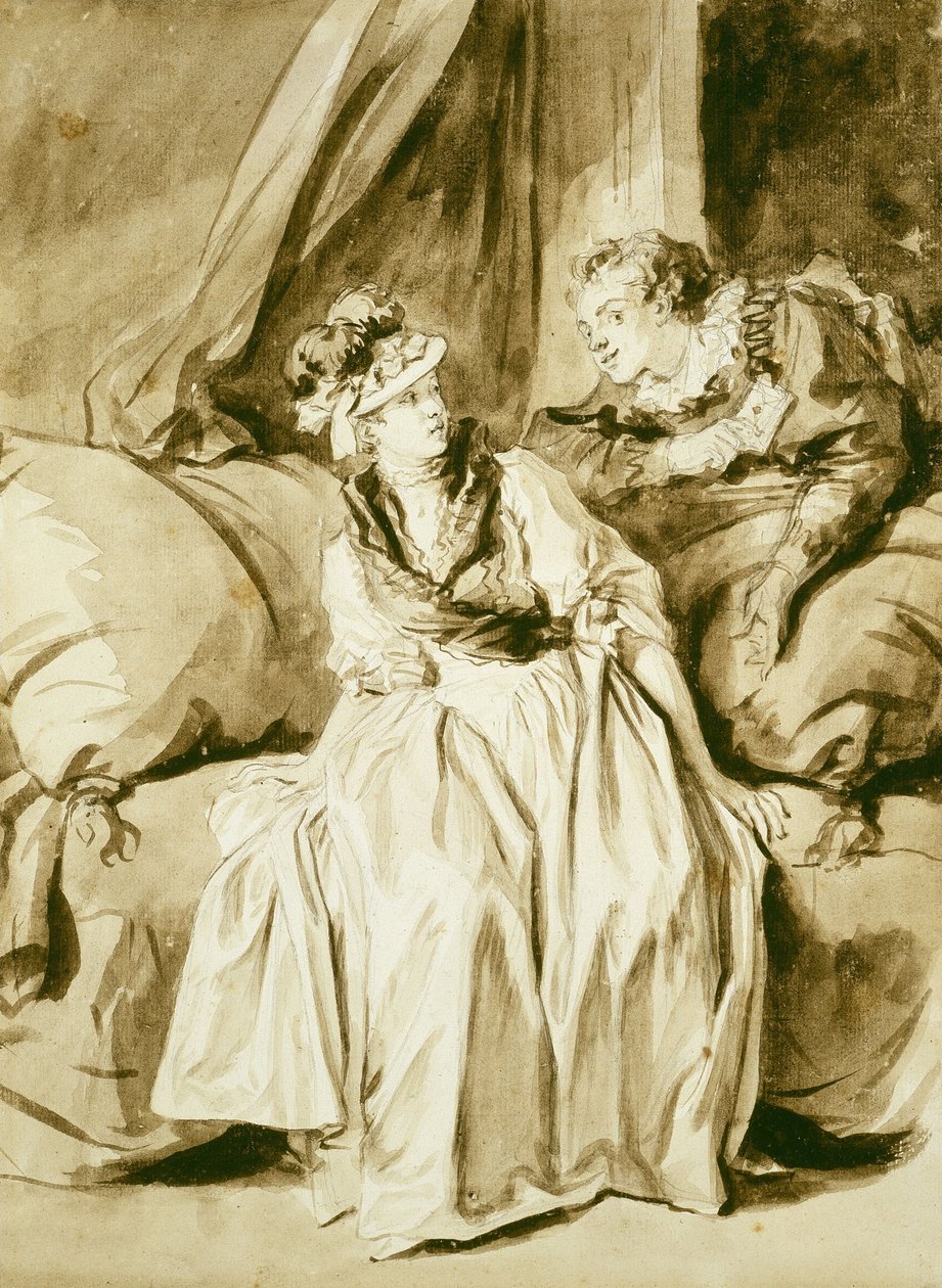 Dopis nebo španělská konverzace od Jean Honore Fragonard