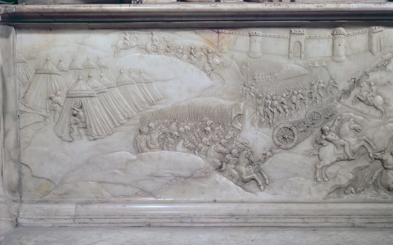 Bitva u Agnadella, 14. května 1509, detail z hrobky Ludvíka XII. a Anny Bretaňské, 1515 (mramor) od Jean I Juste