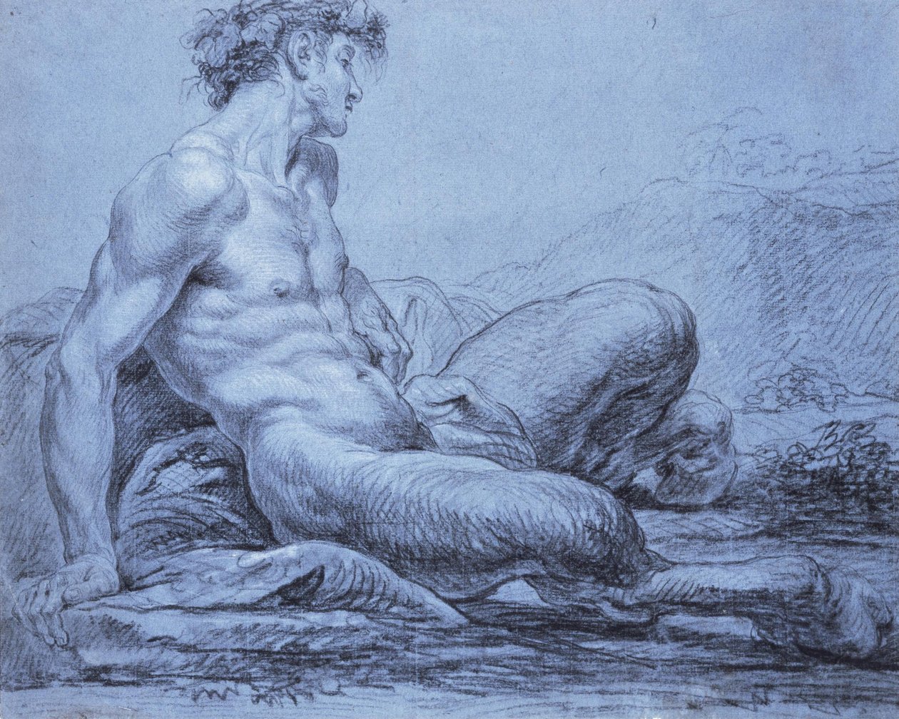 Sedící Faun od Jean Bernard Restout