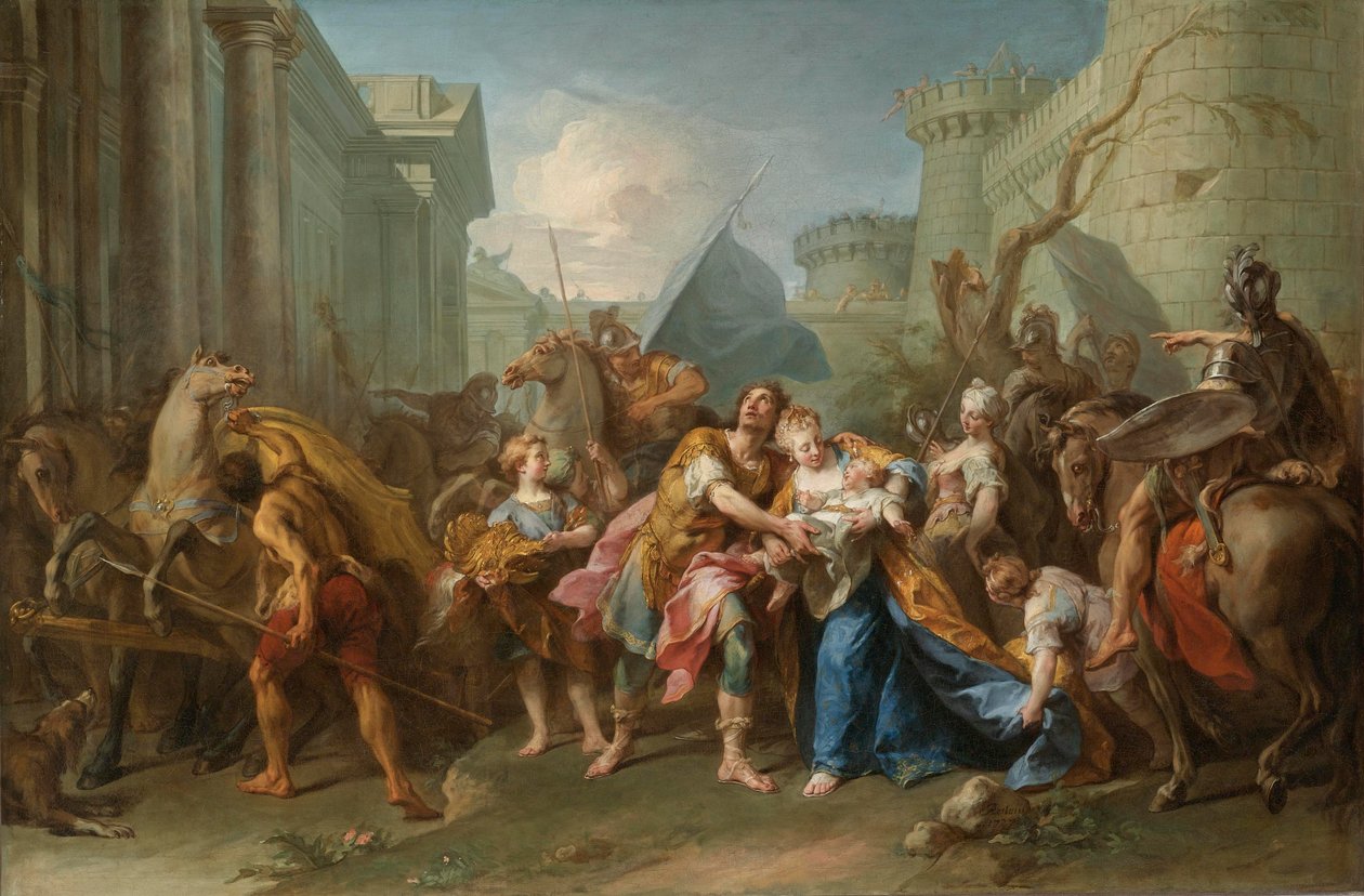 Rozloučení Andromache a Hectora od Jean II Restout