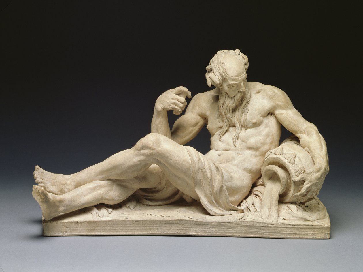 River God (pohled zepředu) c.1755 (terakota) (pohled zezadu viz 66077) od Jean Jacques Caffieri