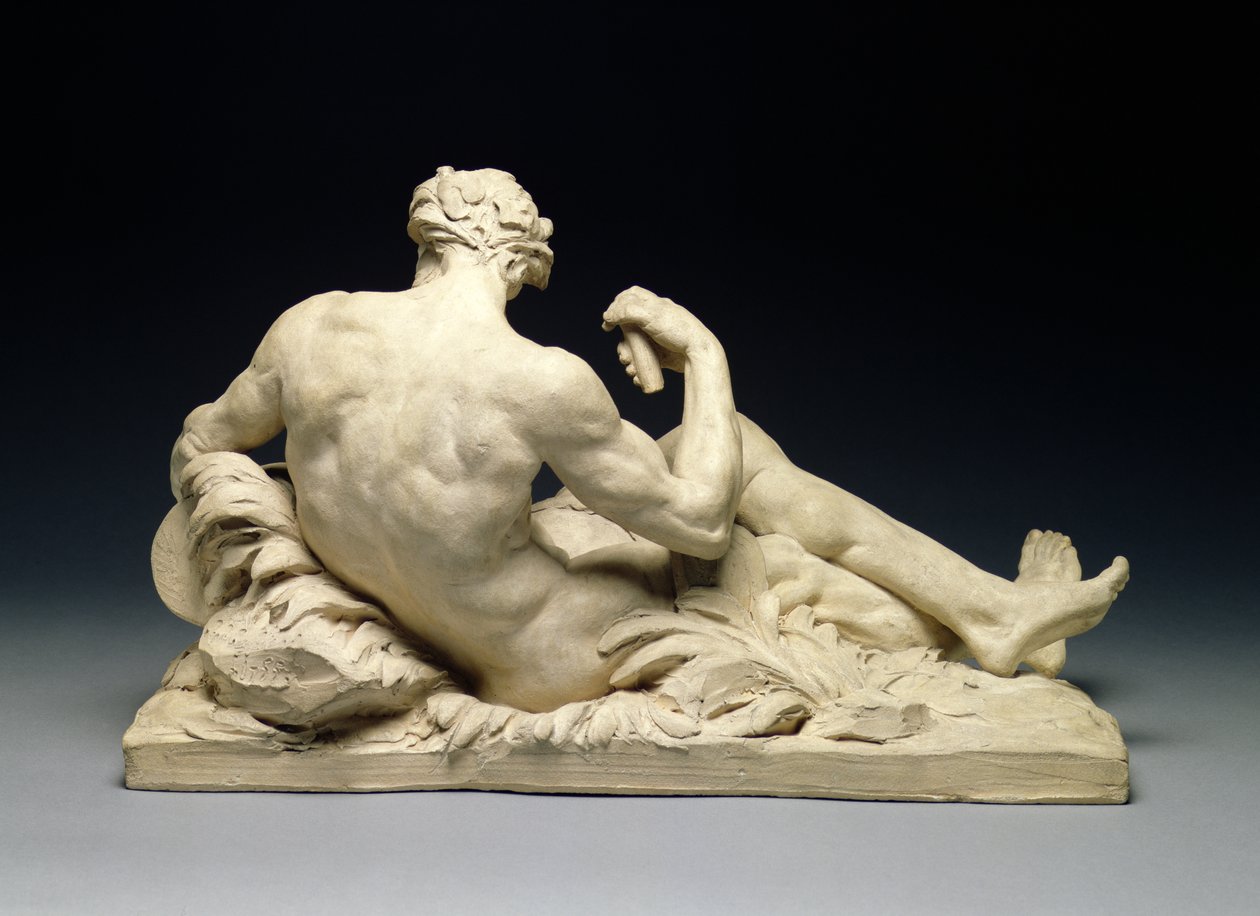River God (pohled zezadu) c.1755 (terakota) (přední pohled viz 66077) od Jean Jacques Caffieri