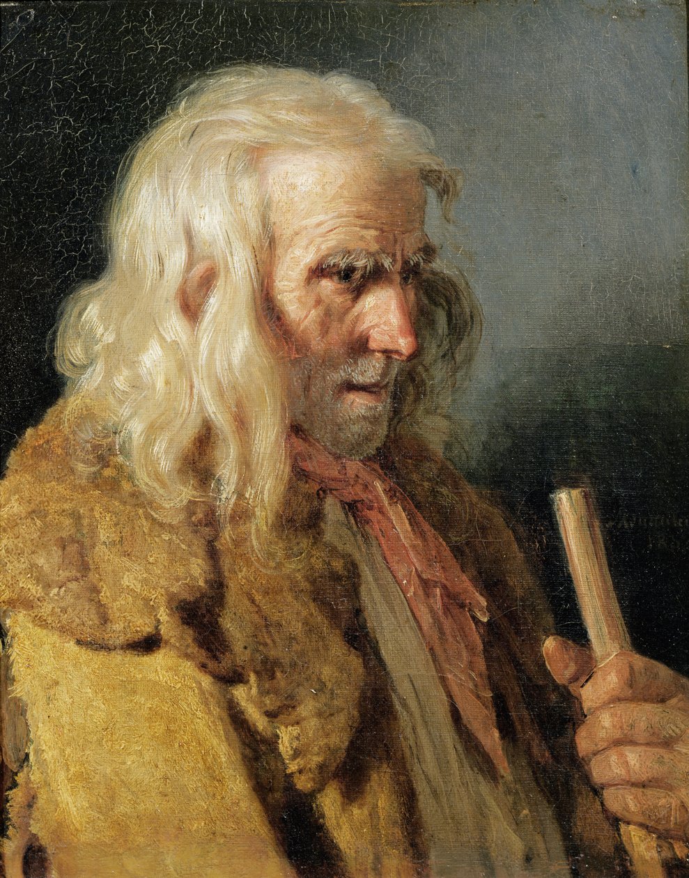 Portrét bretaňského rolníka, 1834 od Jean-Jacques Francois Monanteuil