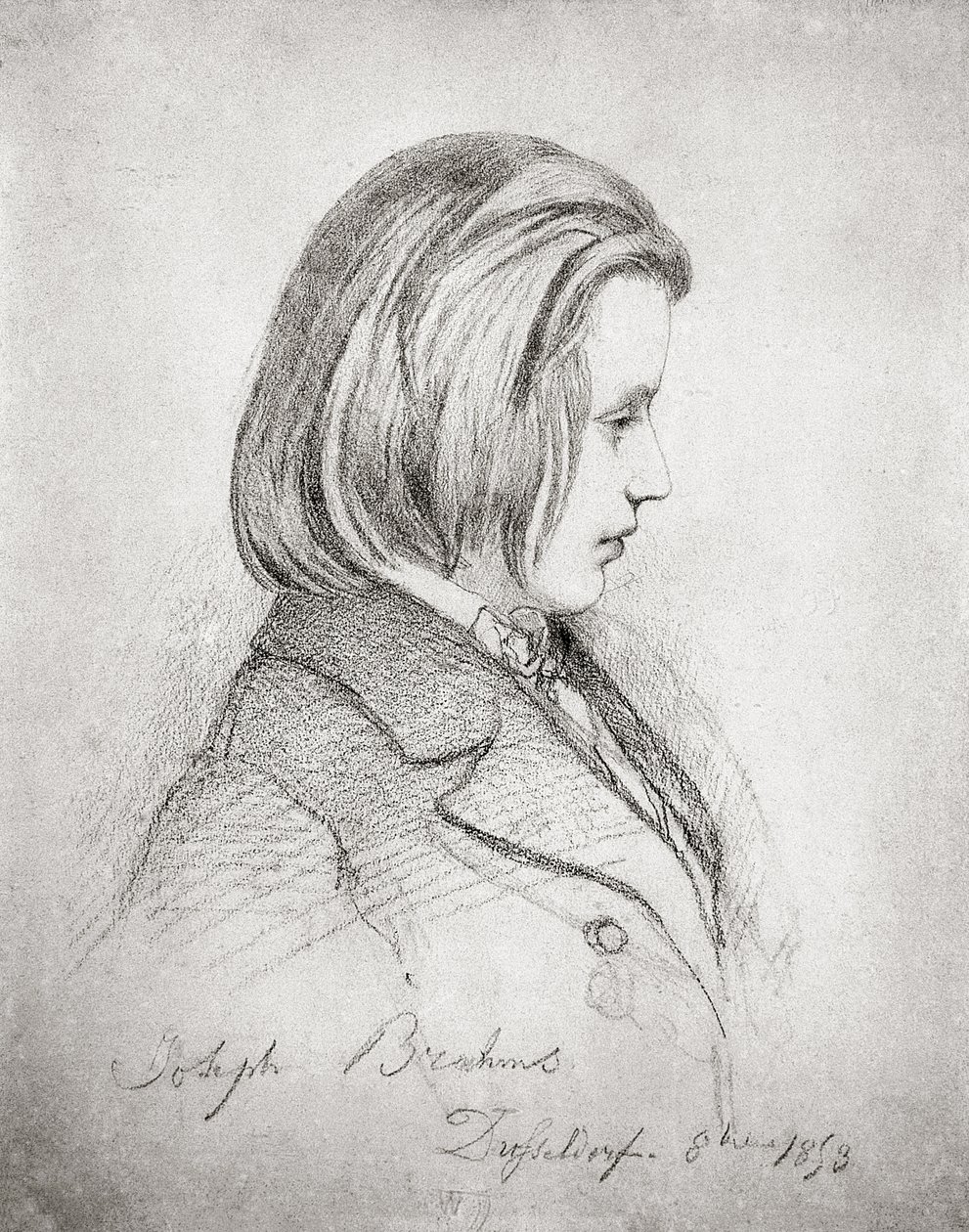 Portrét Johannese Brahmse (1833-97) ve věku dvaceti let, 1853 od Jean Joseph Bonaventure Laurens