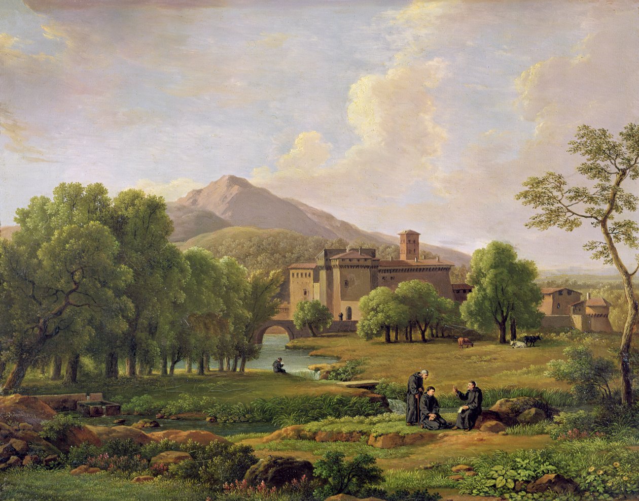 Pohled na klášter Grottaferrata, 1844 od Jean Joseph Xavier Bidauld