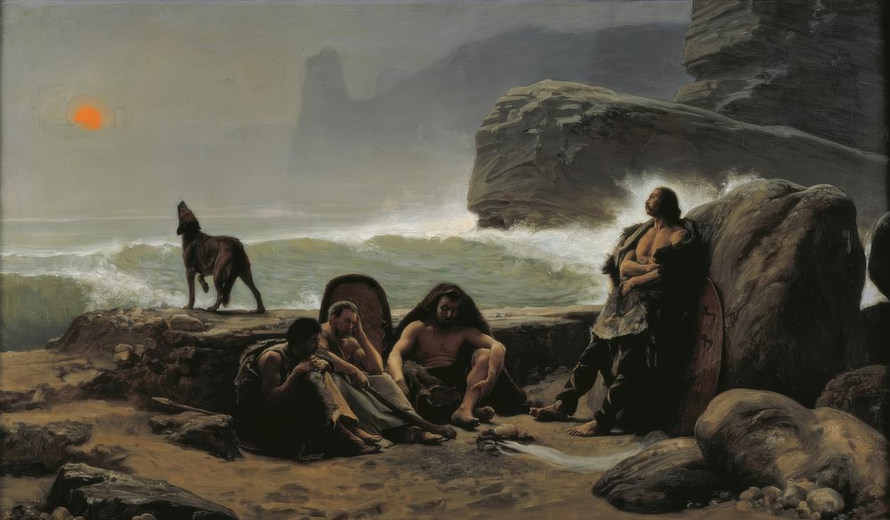 Les gardescôtes gaulois (Galské pobřežní hlídky) od Jean Jules Antoine Lecomte du Nouy