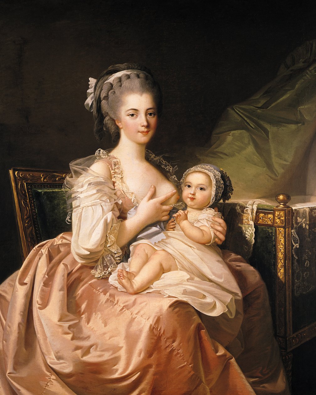 Mladá matka, kolem 1770-80 od Jean Laurent Mosnier