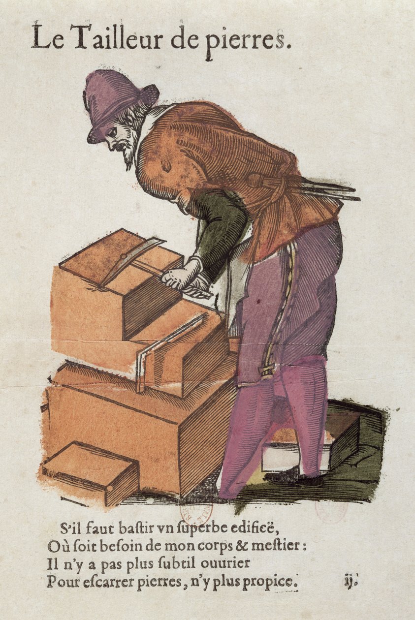 Stone-cutter (barevné gravírování) od Jean Leclerc