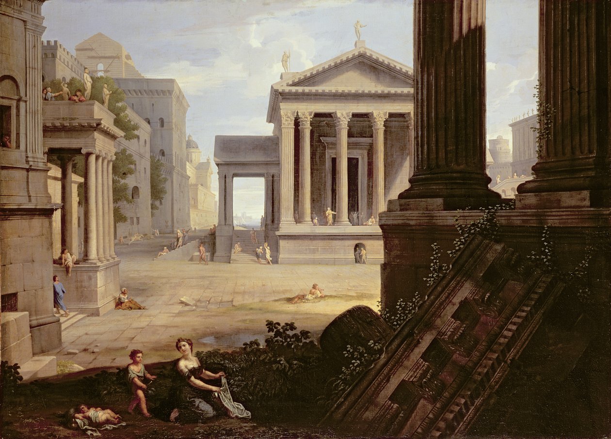 Náměstí ve starověkém městě, konec 1630 od Jean Lemaire