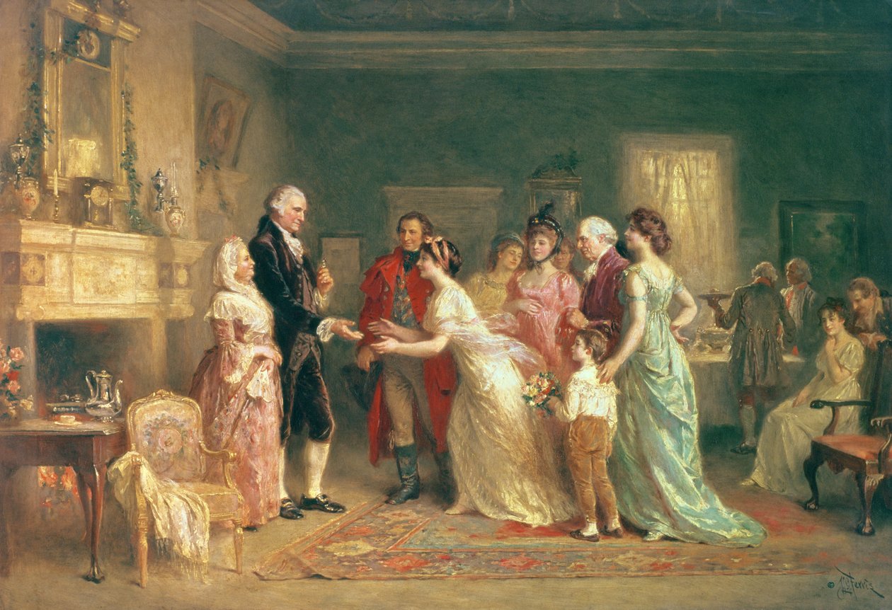 Washingtonovy narozeniny, 1798 od Jean Leon Gerome Ferris