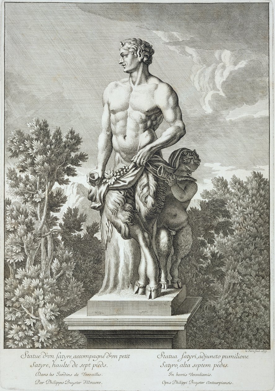 Socha satyra ve Versailles, 1675, z 