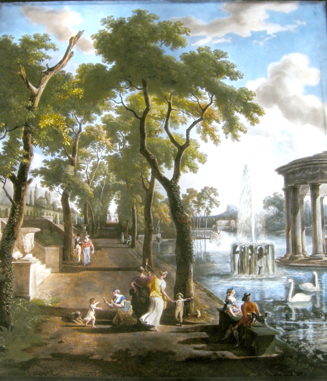 Imaginární krajina, Dihlova továrna, 1806 (olej na skle) od Jean Louis De Marne