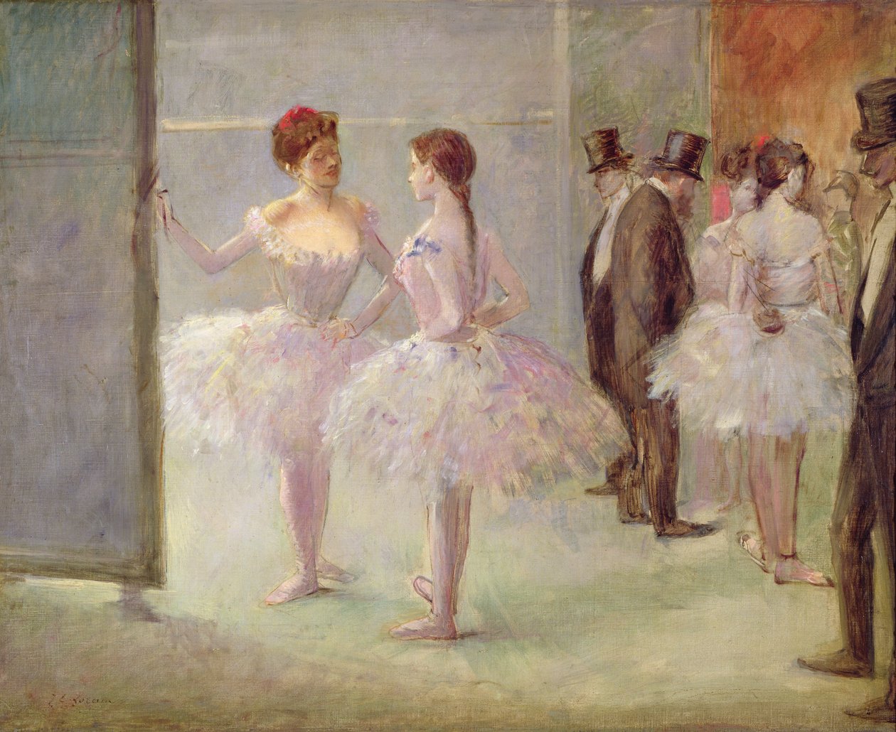 Tanečníci v křídlech v Opeře, kolem roku 1900 od Jean Louis Forain