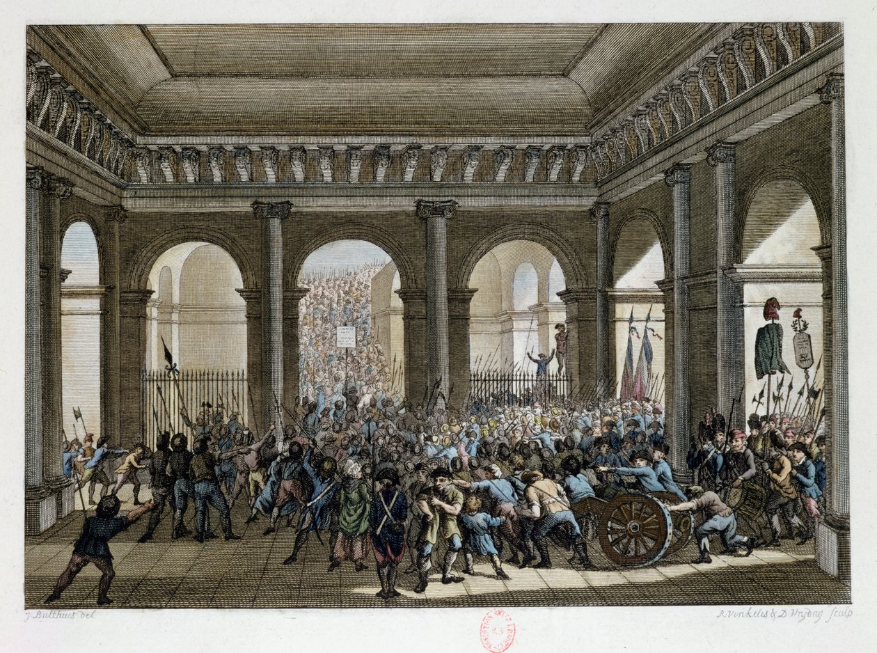 Pařížský lid invaze do Tuileries (20. června 1792), 1792 od Jean Louis the Younger Prieur