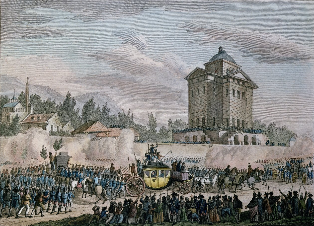 Návrat do Paříže Ludvíka XVI. (1754-93) z Varennes, 26. června 1791, vyrytý Reinier Vinkeles (1741-1816) a Daniel Vrydag (1765-1822) od Jean Louis the Younger Prieur