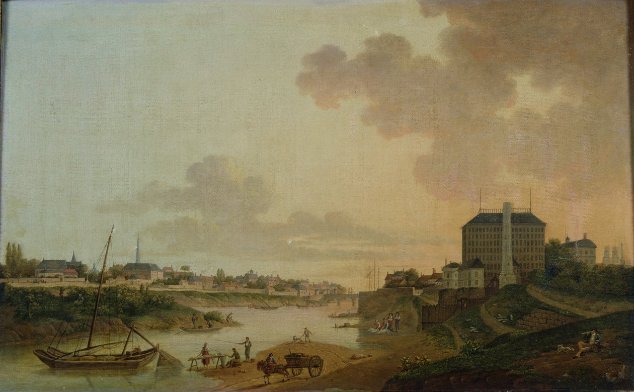 Pohled na továrnu na bavlnu z Motte Sanguin v Orleans, 1825 od Jean Louis Rabigot