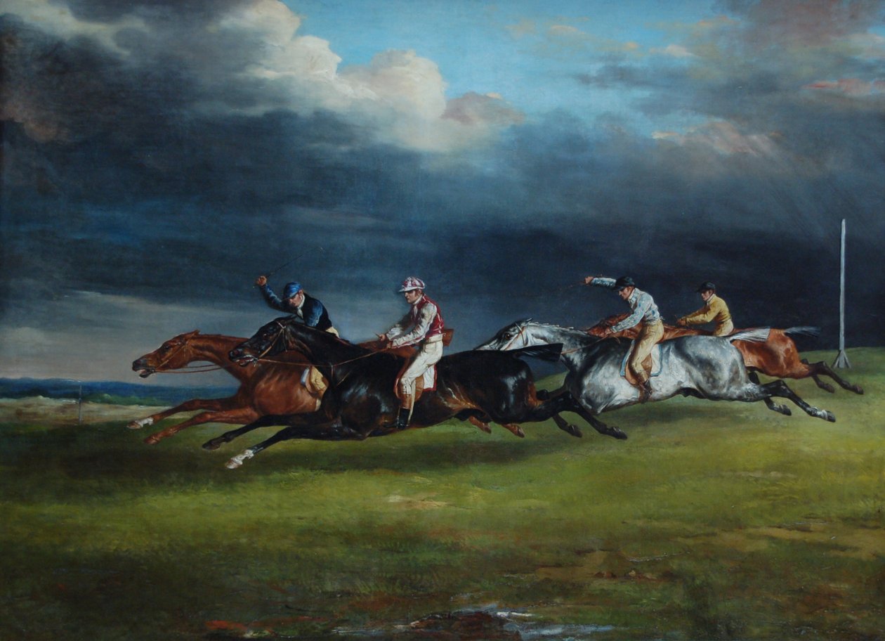 Koňská rasa známá jako The Derby od Theodore Gericault