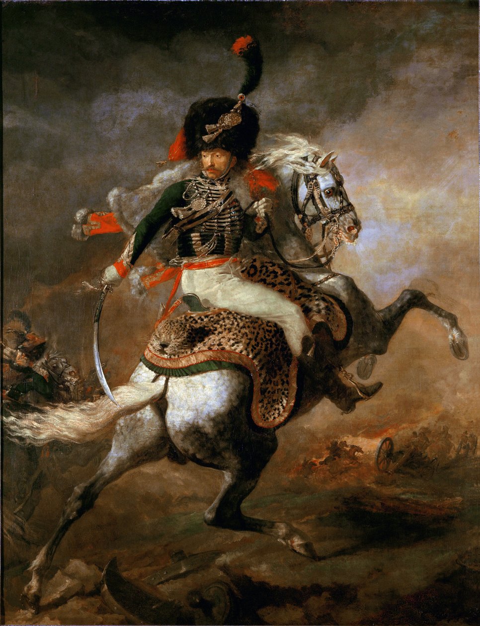 Důstojník nabíjení císařských strážců koní od Theodore Gericault
