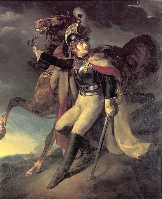 Zraněný kyrysník opouštějící bitevní pole od Theodore Gericault
