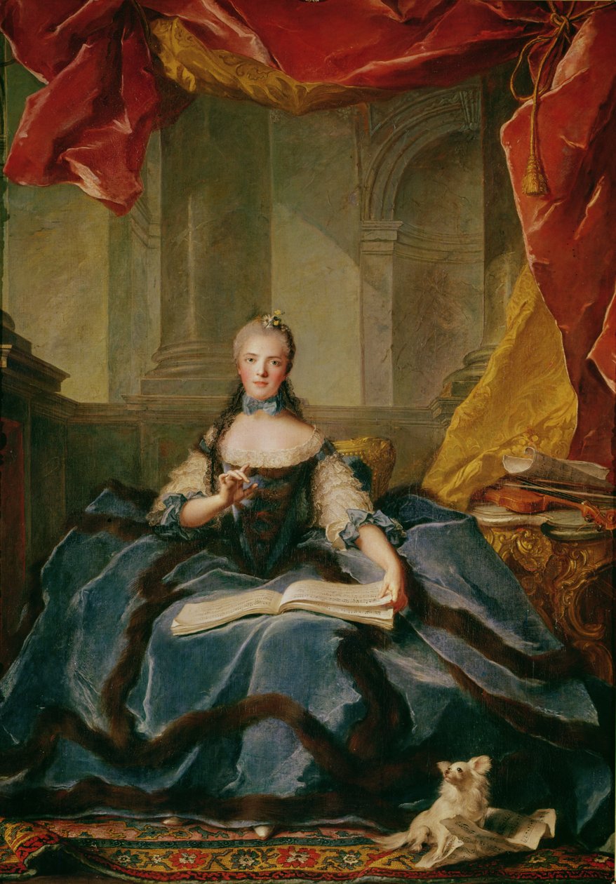 Madame Adelaide de France (1732-1800) ve dvorních šatech, 1758 od Jean Marc Nattier