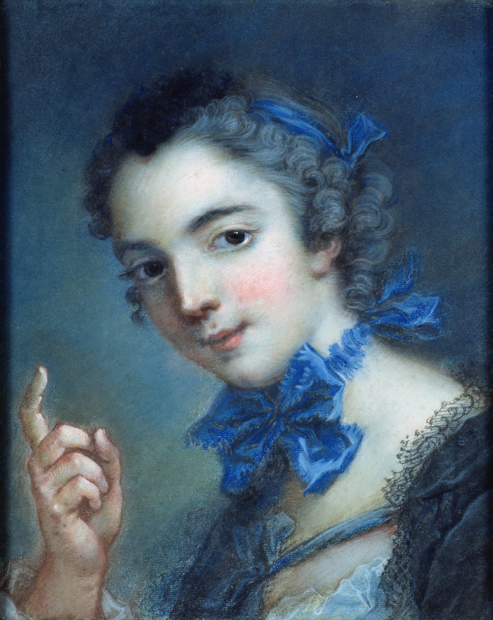 Portrét mladé dívky, cca 1750 (pastel na papíře) od Jean Marc Nattier