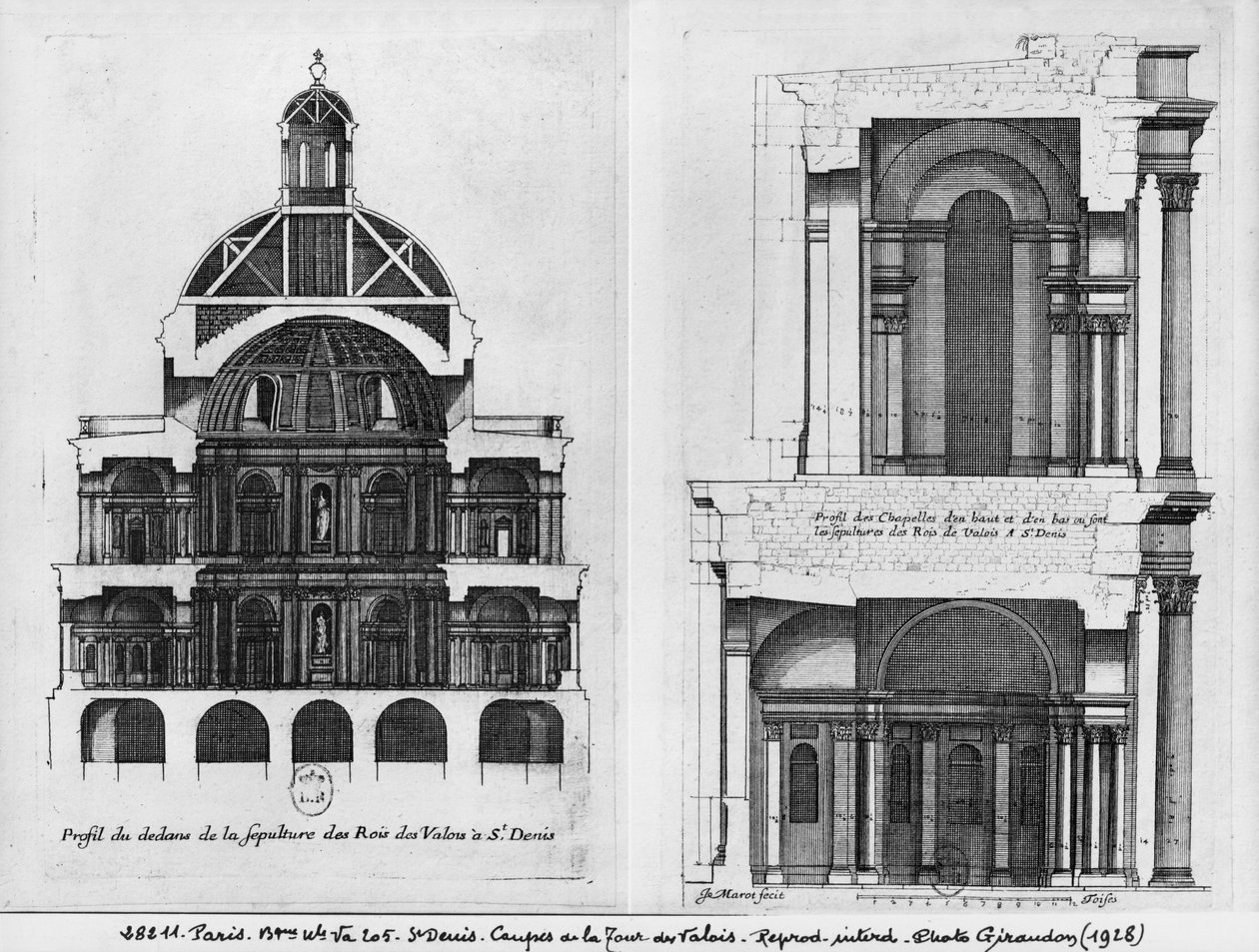Bazilika Saint-Denis, věž Valois, c.1655 (viz také 414688, 414690) od Jean Marot