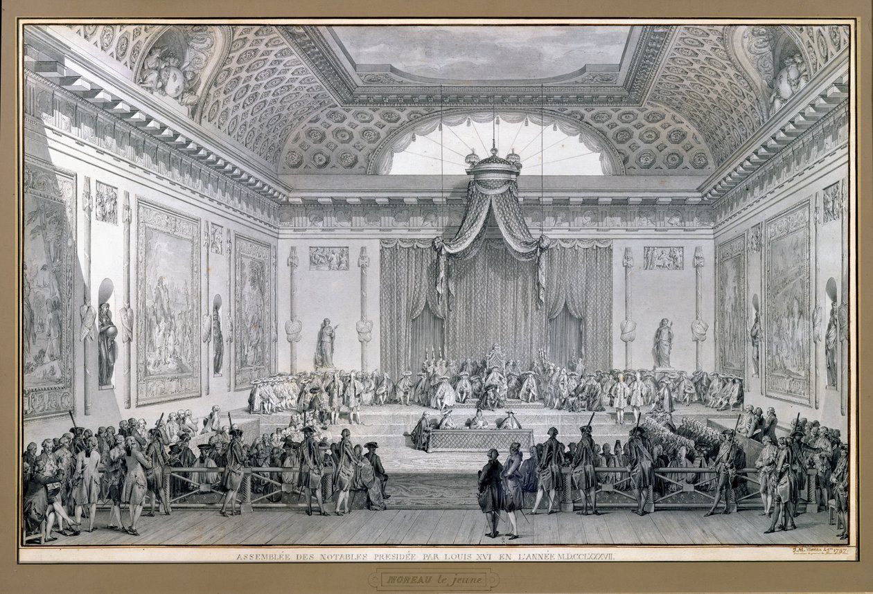 Assemblee des Notables Předsedá Ludvík XVI. (1754093) 1787 od Jean Michel the Younger Moreau