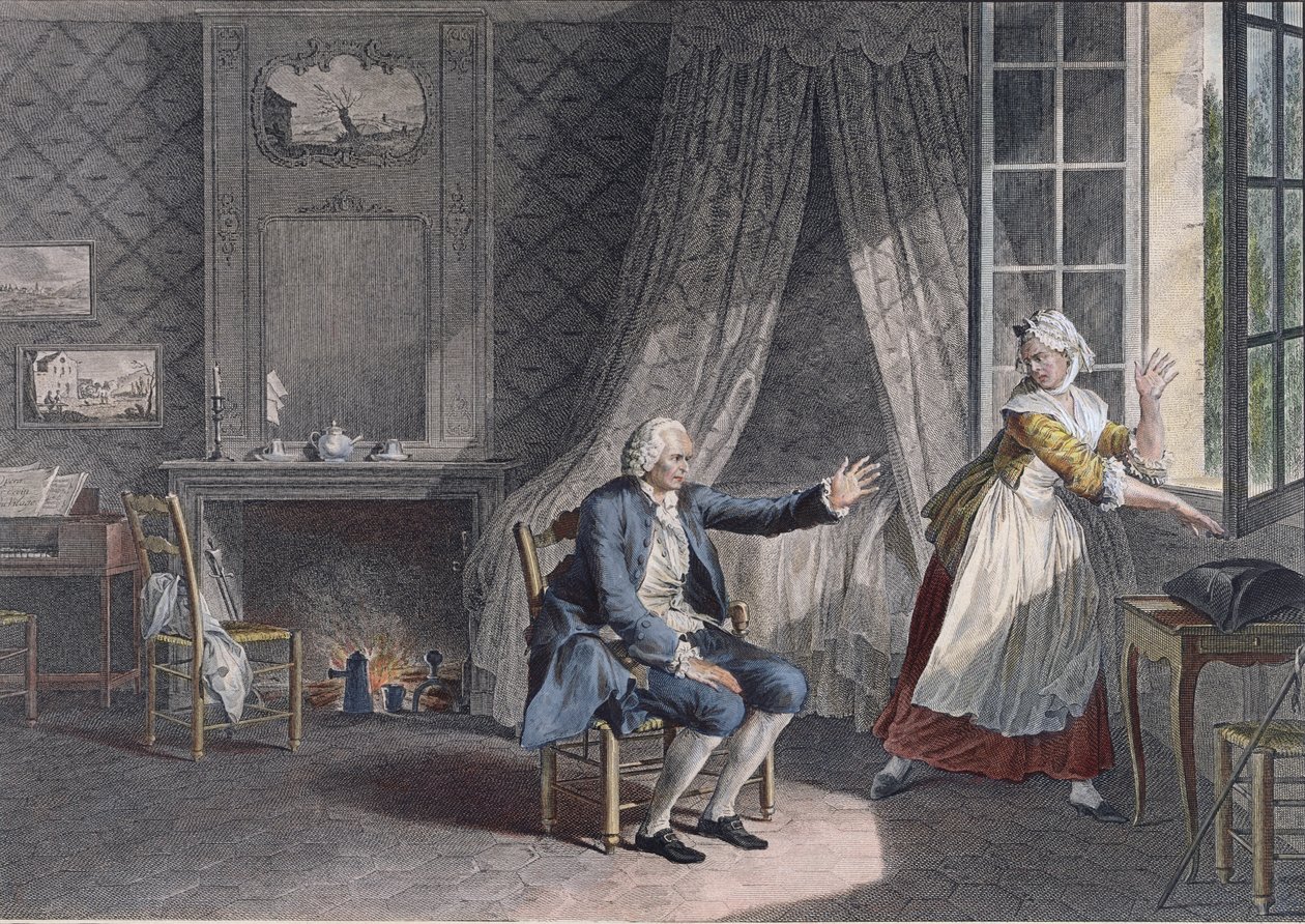 Poslední slova Jean-Jacquese Rousseaua (1712-78) v Ermenonville v roce 1778 od Jean Michel the Younger Moreau