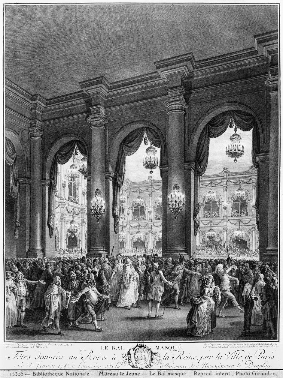 Maskovaný ples, 23. ledna 1782 od Jean Michel the Younger Moreau