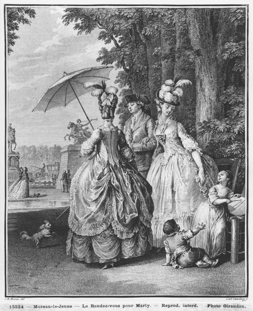 Setkání pro Marly, vyryté Carlem Guttenbergem (1743-90) kolem roku 1777 od Jean Michel the Younger Moreau