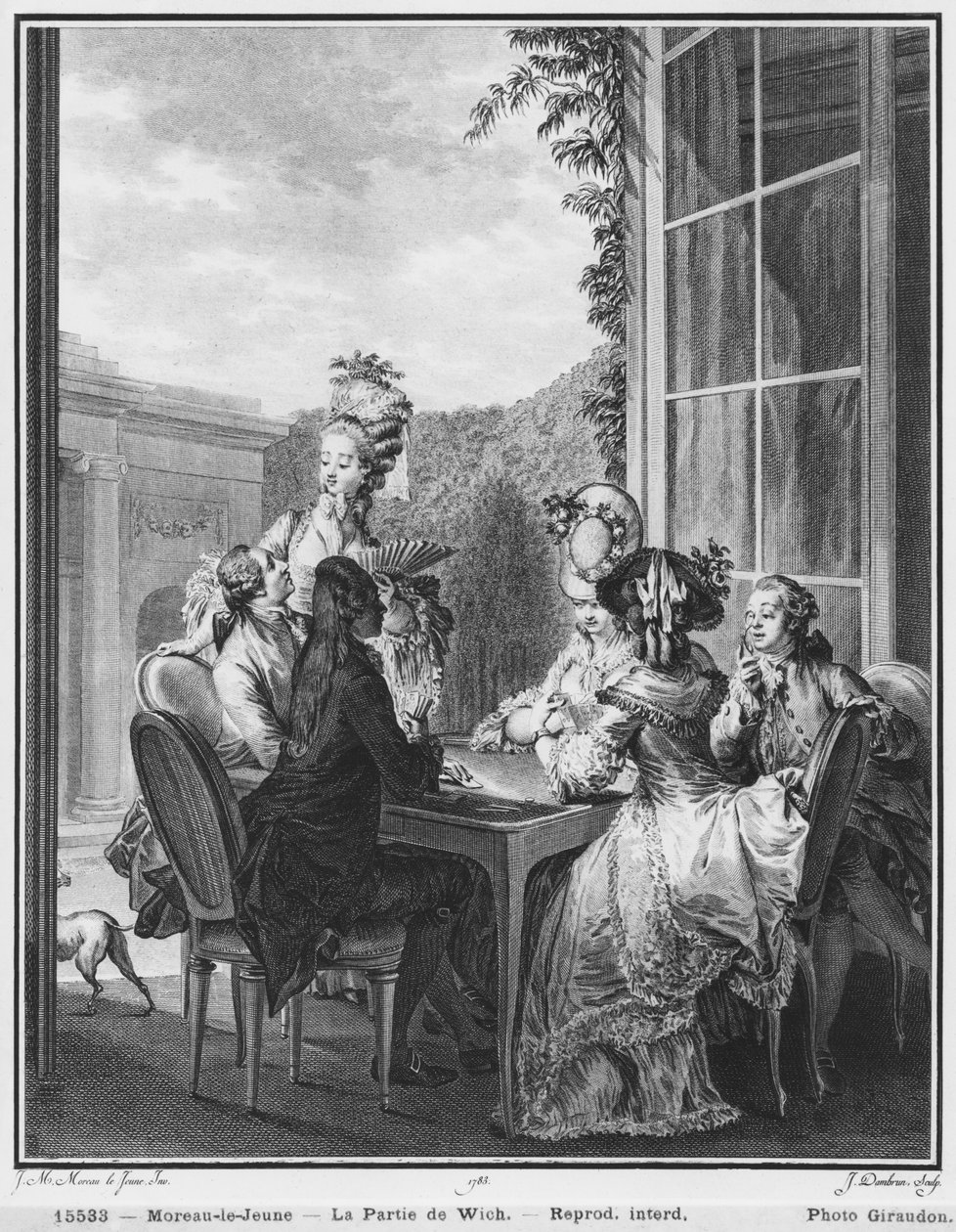 Partička whistů, rytina Jeana Dambruna (1741-po 1808) 1783 od Jean Michel the Younger Moreau