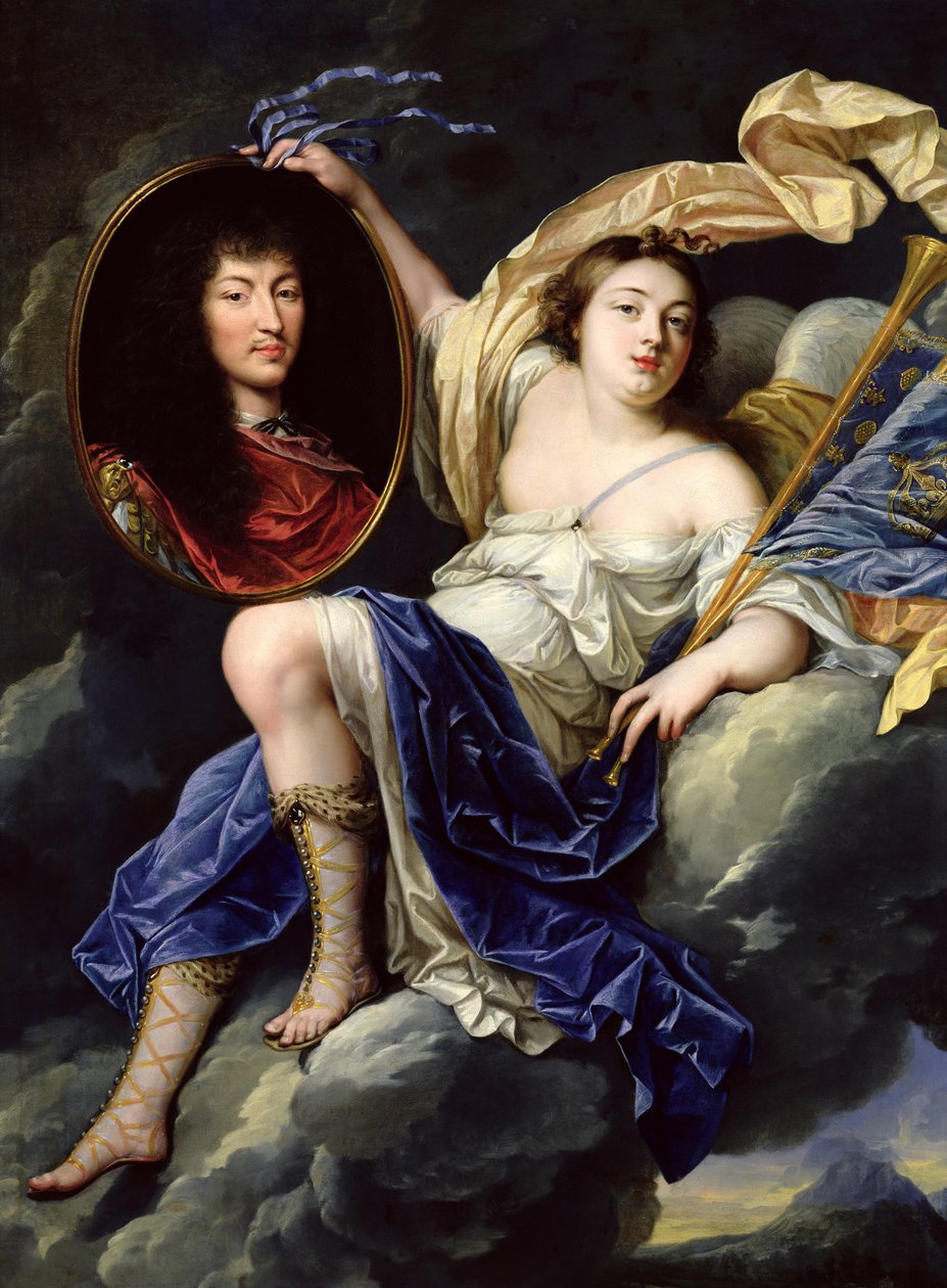 Sláva představující portrét Ludvíka XIV. (1638-1715) Francii od Jean Nocret