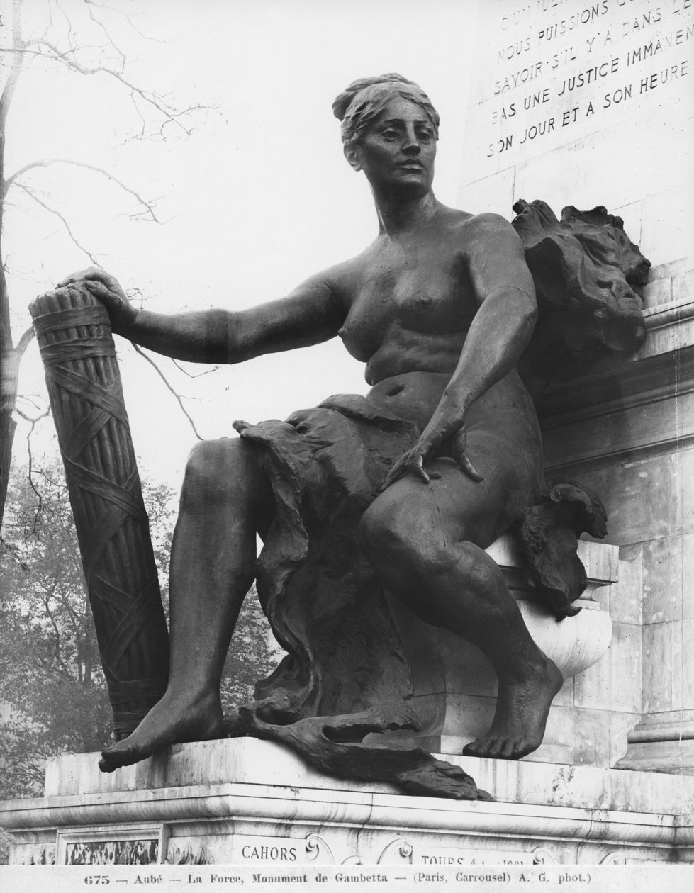 Památník Leon Gambetta, Force, cour Napoleon, Louvre, 1888 (detail) (viz také 346101 až 346103) (bronz a kámen) od Jean Paul Aube